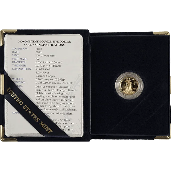 1/10 oz American Gold Eagle Proof With Original Box And Papers