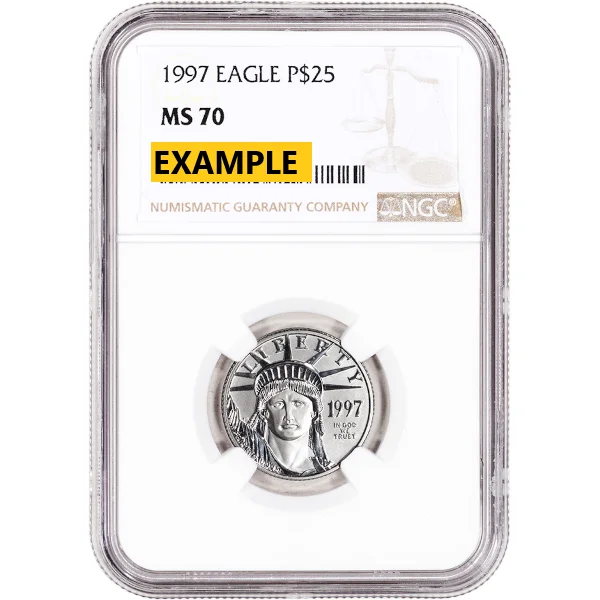 1/4 oz American Platinum Eagle NGC Ms70