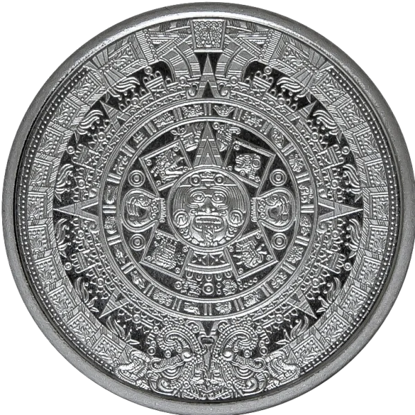 1/4 oz Silver Round Aztec Calendar