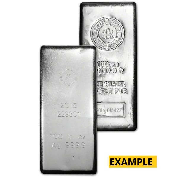 100 oz Silver Bar Royal Canadian Mint