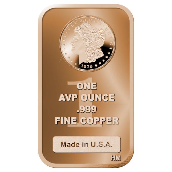 1 oz Copper Bar Morgan