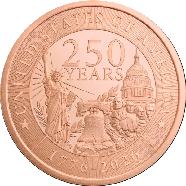 1 oz Copper Round 250th Anniversary Golden State Mint