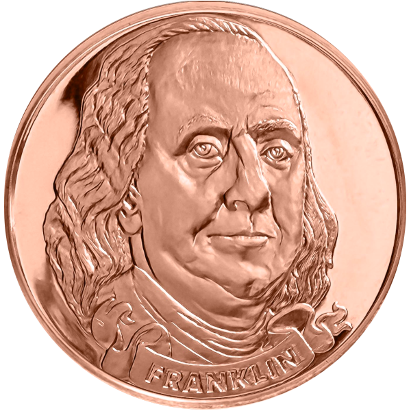 1 oz Copper Round Ben Franklin