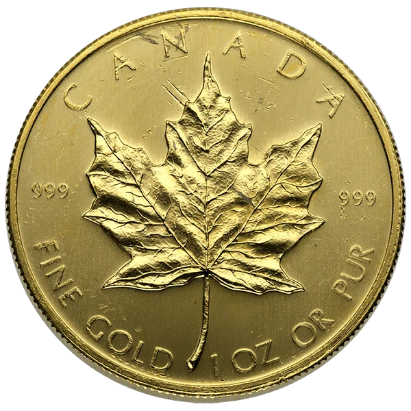 1 oz Canadian Gold Maple Leaf Scruffy
