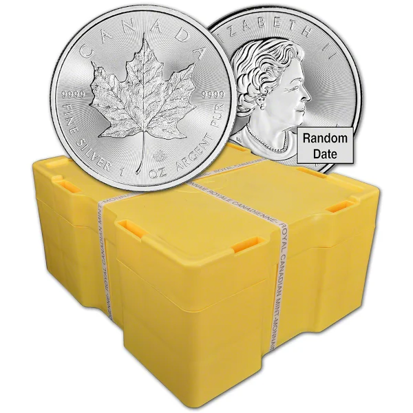1 oz Canadian Silver Maple Leaf Mint Sealed Box Of 500