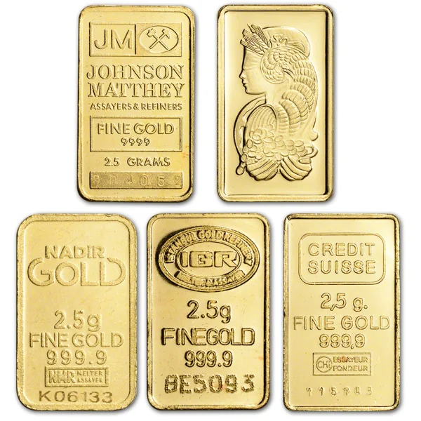 2.5 Gram Gold Bar Random Brand