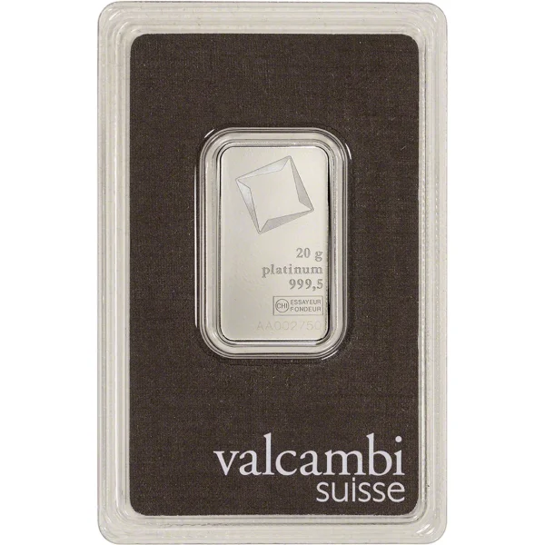 20 Gram Platinum Bar Valcambi