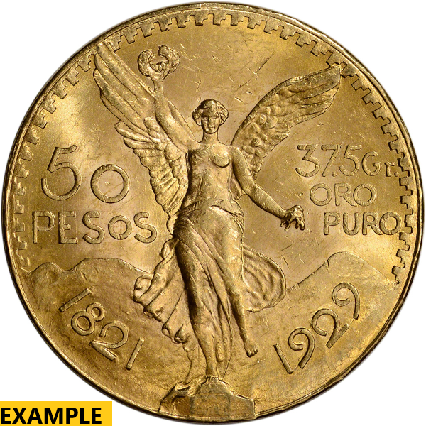 1929 Mexico 50 Peso Gold Coin