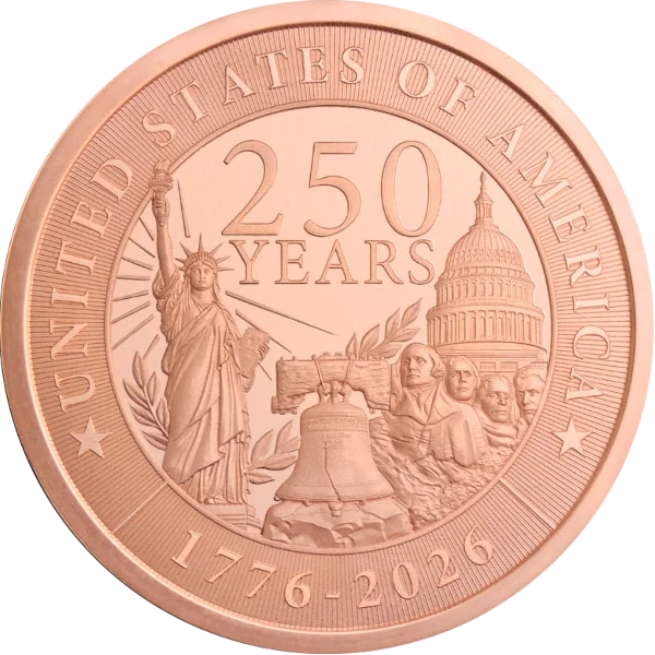 5 oz Copper Round 250th Anniversary Golden State Mint