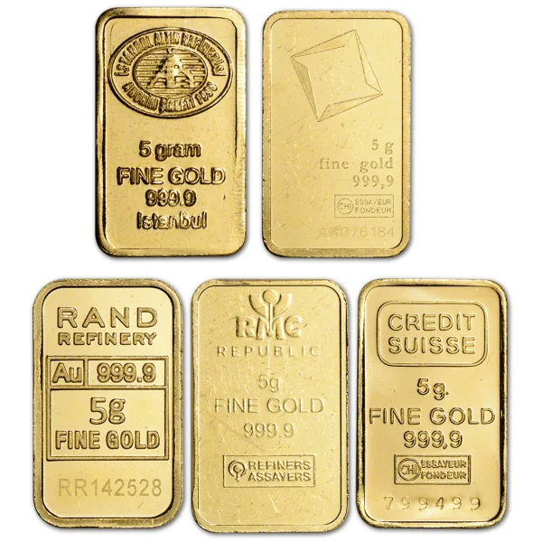 5 Gram Gold Bar Random Brand