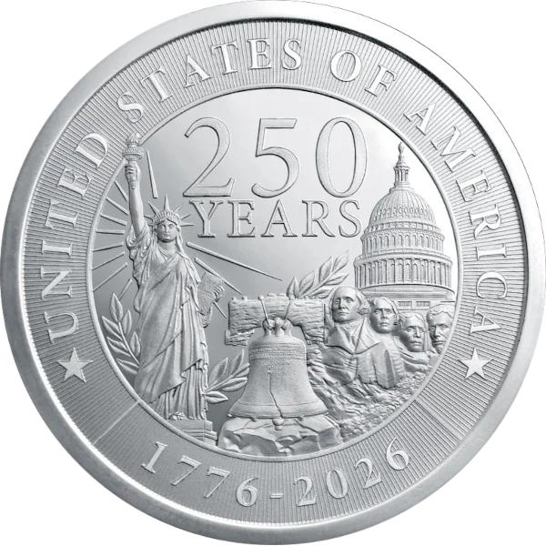 5 oz Silver Round 250th Anniversary Golden State Mint
