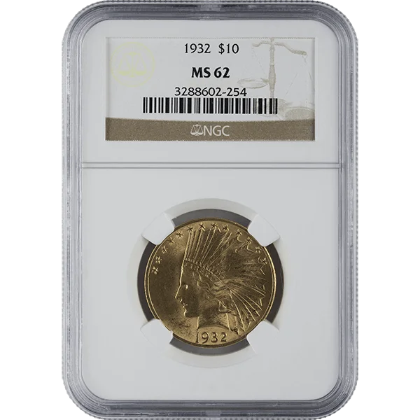 $10 U.S. Gold Indian Ngc62
