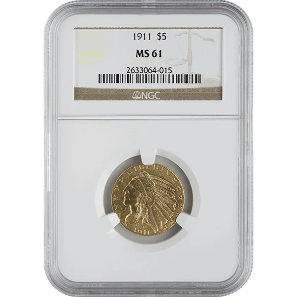 $5 U.S. Gold Indian Ngc61