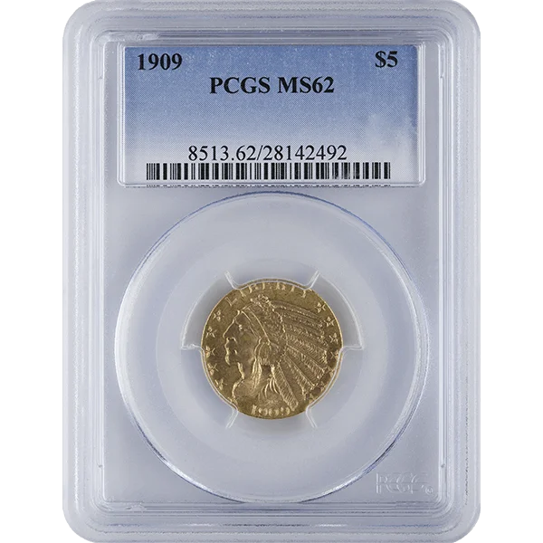 $5 U.S. Gold Indian Pcgs62