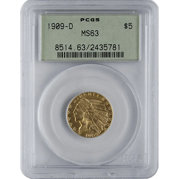 $5 U.S. Gold Indian Pcgs63