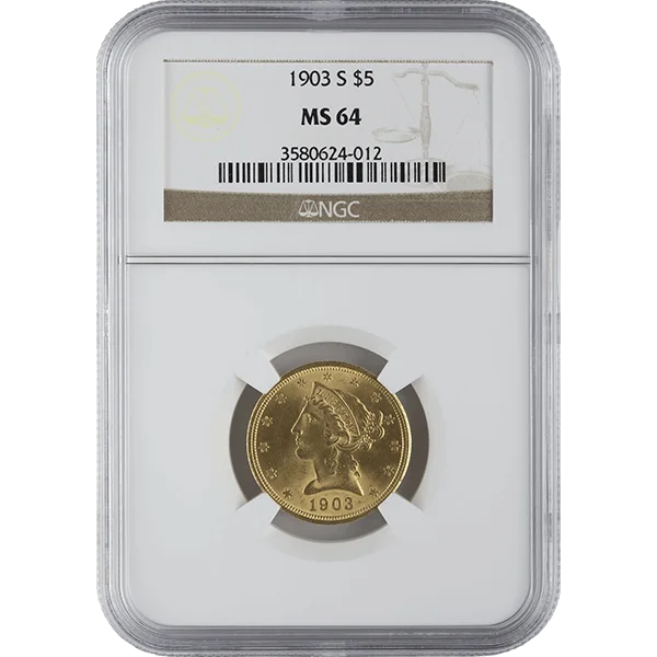 $5 U.S. Gold Liberty NGC Ms64