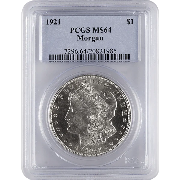 1921 American Silver Morgan Dollar Pcgs64